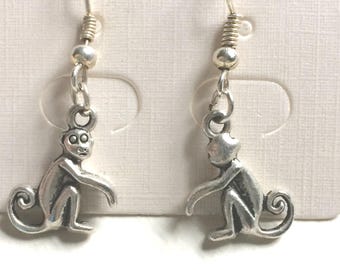 Monkey, Silverplated, Earrings ER31