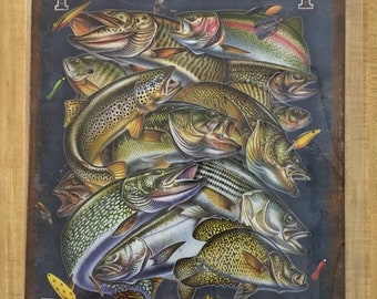 Fishing, Cast It, metal, bar sign, Humor, 12" x 16, USA V1906