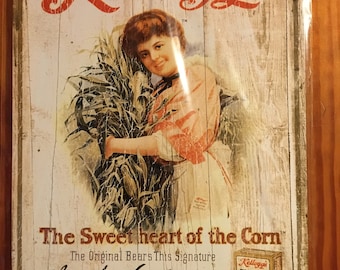 Kellogg's Sweetheart, vintage advertising, metal sign, 12 x 16, USA V2354