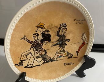 Promenade a Paris Plate, Rockwell, 1982, Knowles Ltd edition, 7.75” diameter