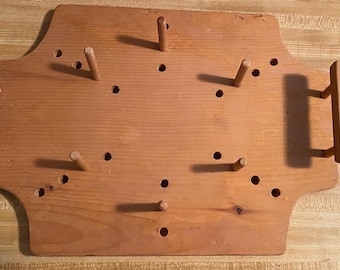 Wooden Casserole Trivet, movable pegs, 15.5” x 11.25”, medium handmade