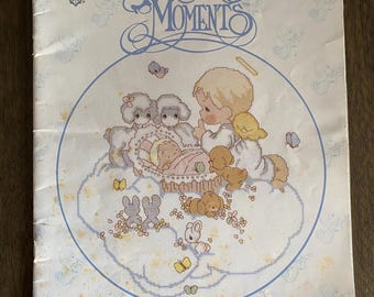 Precious Moments, Baby Book, #PM-8, 1985, Counted Cross Stitch, Embroidery Graphics