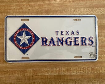Texas Rangers 1994 Aluminum License Plate: MLB Baseball Memorabilia