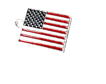 American flag, enamel, stainless steel