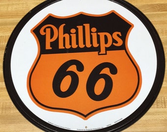 Phillips 66, advertising, metal sign, Round, rolled edges #794