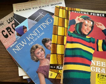 Learn to knit or crochet, Instruction booklets, pre-owned, new kit