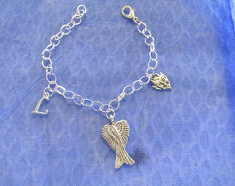 Fallen Angel, Lucifer, Silver Plated, Bracelet, Angel Wings   L1