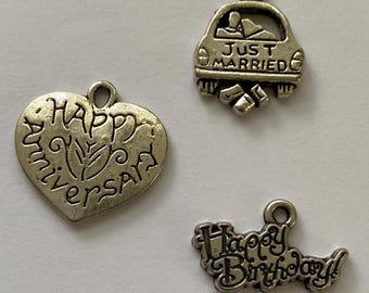 Celebration Charms, Pewter, 3/4”, Your Choice
