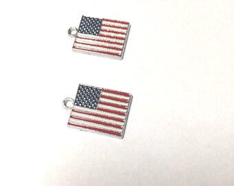 American flag, enamel, stainless steel