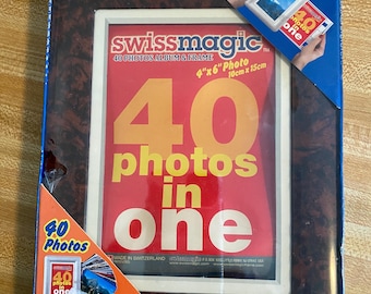 New, Vintage item in original package, Swissmagic Photo Album & Frame, Holds 40 4x6 photos