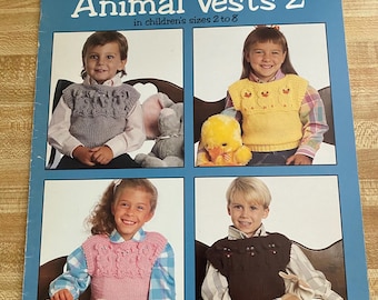 Quick to Knit, Animal Vests 2, 1988, Leisure Arts Leaflet 677, knit patterns