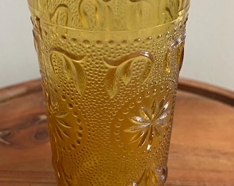 Amber Juice Glass, 1920s, Brockway Glass Co, 4 Oz, American Concord