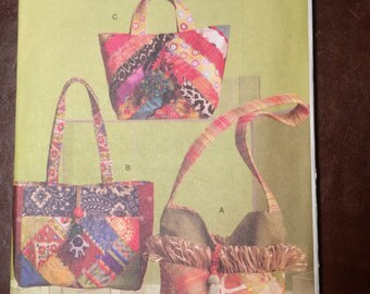 Patchwork, Handbag, Vogue, Fashion Accessories, V8484, Uncut