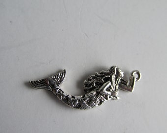 5 pieces, Mermaid, Pewter Alloy, Charm, 1 1/2" long    MMD5