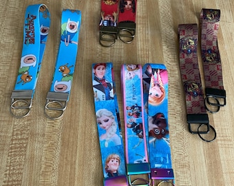 Cartoon, Fabric Wristlet, Keychain: Assorted Novelty Themes