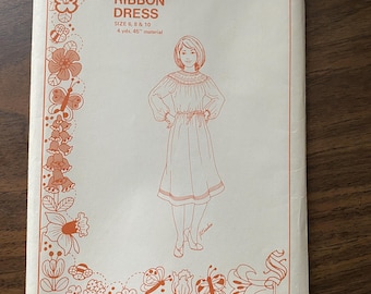 The Ribbon Dress, pattern, 1982, designed by Jerry Stocks, size 6-8-10, Suzanne Sheier