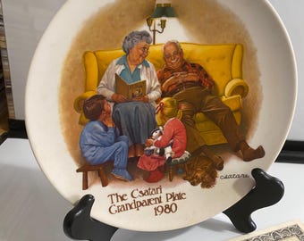 Csatari, Grandparent Plate, Bedtime, 1980, Knowles Ltd edition, 8.5” diameter