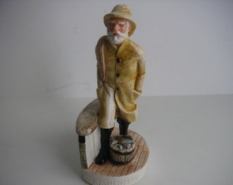 Sebastian Miniatures, Fisherman, P W Baston Jr, silver label, 1983, SML 412, limited first edition