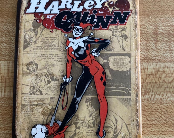 Featured listing image: Harley Quinn, Batman, Vintage, Retro Metal Magnet, 2"x3", Rolled Edges, M2203