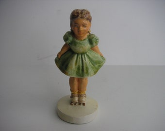 Sebastian Miniatures, Sidewalk Days, Girl on Roller Skates, green label 1980, ltd ed 5646/10K, Lance 5230, SML 370 disctd