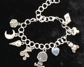 Mother's, First Baby Boy, Silver plated Bracelet, Pewter Charms, 8" MFBB