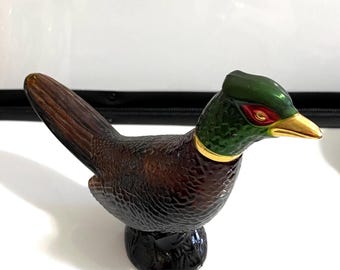 Pheasant Decanter, Avon Leather Aftershave, Bottle, 5 Oz, 1970s