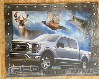 FORD F150, Work Hard Play Hard, metal sign, 12 x 16, USA H2472