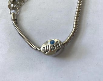 Wish, Princess, Bead, on Fashion Bracelet, 6 1/2”-7”