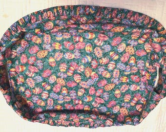 Longaberger Basket Liner, Easter Egg Fabric, 1990s Discontinued