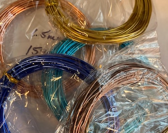 Anodized Aluminum Craft Wire: 1.5mm, 15 Gauge, 10m