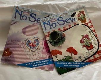 No-Sew Fabric Appliqués, Geranium and Heart’s Delight, New, 1994