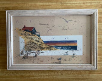 Heaven’s A little Closer…By the sea, D Morgan, 2001, Oak Framed, 12”x18” overall, Lithograph 10”x16”