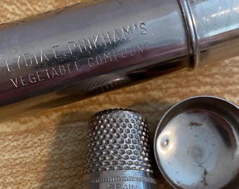 Pinkham Medicine, Advertising, Thimble, Spain, 1873-1906, Metal Tube