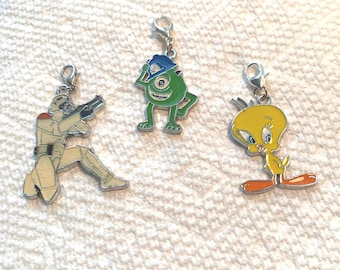 Choice - Zipper Pull or Backpack Charm, Tweety, Monster Inc, Star Wars