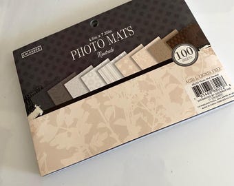 Photo Mats, Paper, Acid & Lignin Free, Neutrals 4.5” x 7.25”, 100 sheets