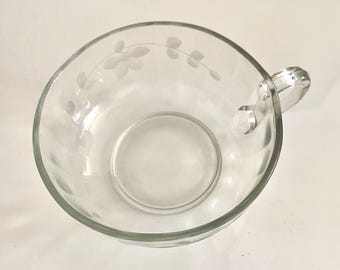 Etched Glass, Candy Dish, Princess House Crystal, 6.5” diameter