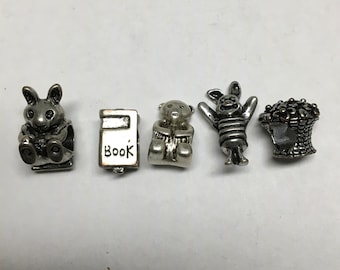 Winnie the Pooh, Rabbit, Piglet, Tree, Book, Fashion Beads.  WP5