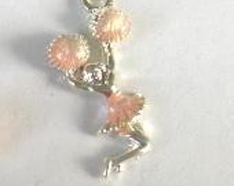 Sixteen (16) pieces, Silver Plated Enamel, Cheerleader, Charms    25 x 11mm    SP-16
