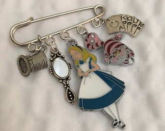 Alice in Wonderland, Looking Glass, Brooch, Fashion, PIN3