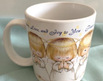 Angel Mug, Peace, Love, & Joy -vintage