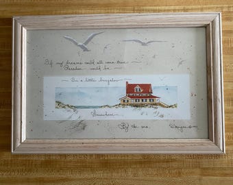 If my dreams…By the sea, D Morgan, 1993, Oak Framed, 12”x18” overall, Lithograph 10”x16”