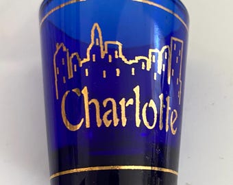 Cobalt Blue, Charlotte Skyline, Souvenir, Shot Glass