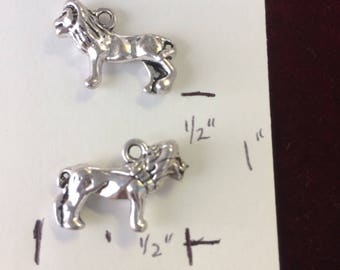 Lion, 3-D, pewter charm, double sided  LI3D