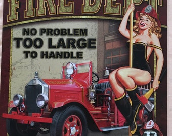 Fire Department, Heroes, metal bar sign, Humor, 12" x 16, USA 1720