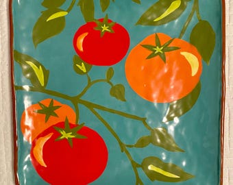 Tomato Serving Platter, 12 1/4” square, TAG, Dishwasher & Microwave Safe