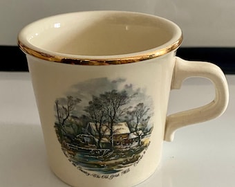 Coffee Mug, Taylor Int’l USA, Currier & Ives, 1970s, Winter Scene, Maxwell House