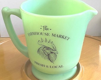 Farmhouse Market, Rooster, Quart Pitcher, Jadiete, Reproduction, Decor, 2000, McKee