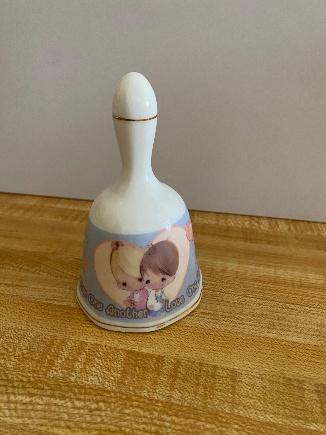 Precious Moments, Decorative, Bell, Love One Another, 2000, Gold Trim ...