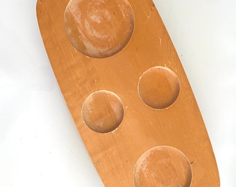 Wood Riser, Plant Pot Stand, Maple Wood, for 4 plants, basket insert