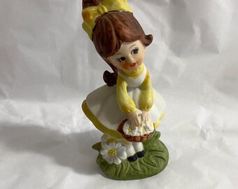 Flower Girl, Springtime, Napcoware, 1950s, 5” tall